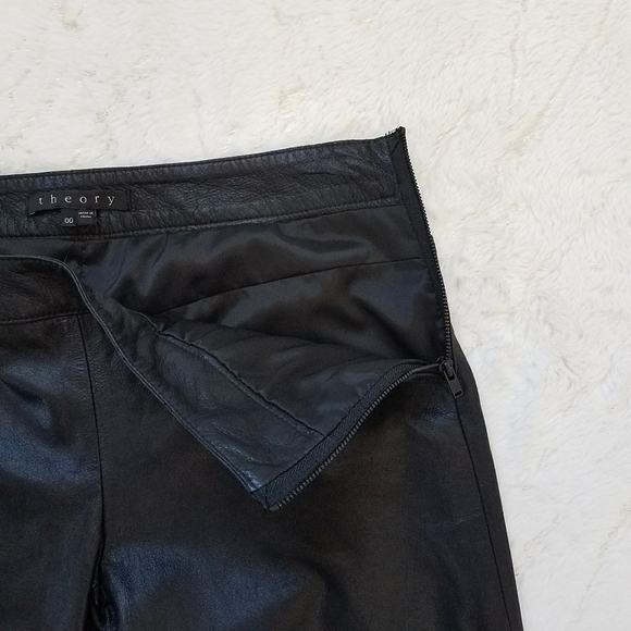 Theory Shimona Lambskin Leather Flare Pants - Picture 9 of 12